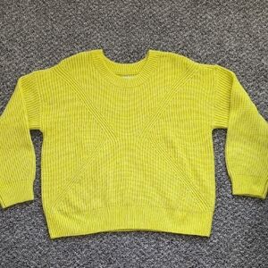 Sonoma Women's Bright Yellow Crew Neck Sweater